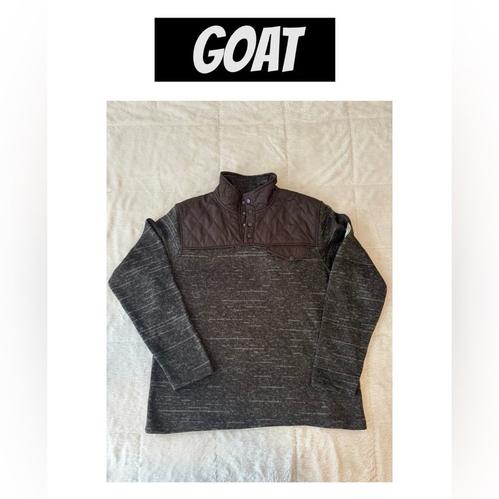 Men’s GOAT USA quarter button sweater XL